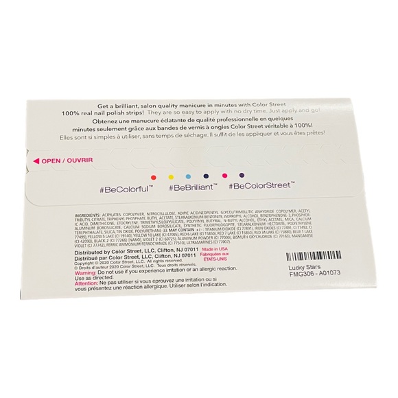 Color Street LUCKY STARS Clear Overlay Red Blue Glitter Holographic Stars Set - Picture 4 of 5